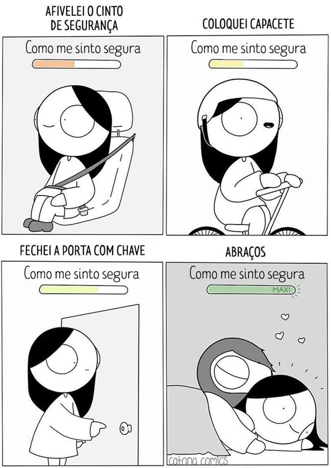 Comics retratando a felicidade em um relacionamento amoroso