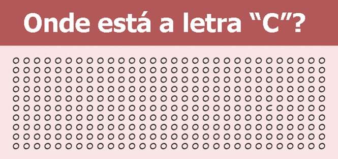 Quanto tempo você leva para encontrar a letra “C”?