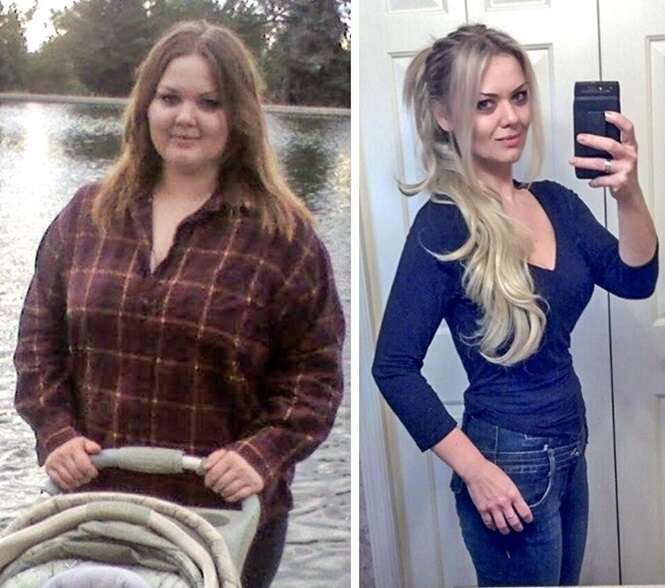 Pessoas antes e depois de perderem muito peso