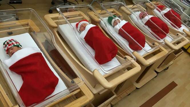 Criativas decorações natalinas em hospitais