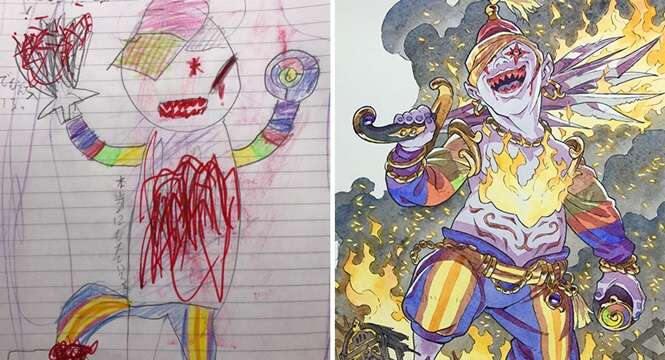 Pai transforma desenhos dos filhos em fantásticos personagens de anime