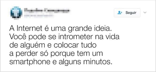 Tuítes mostrando como a Internet transformou a vida das pessoas