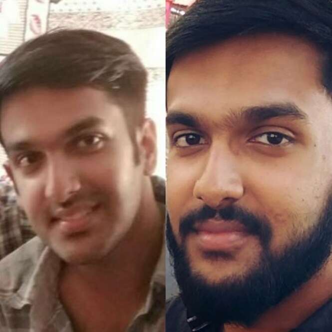 Homens antes e depois da barba