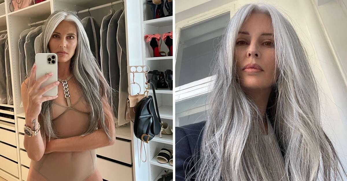 Mulher de 53 anos decide adotar cabelo natural e faz sucesso