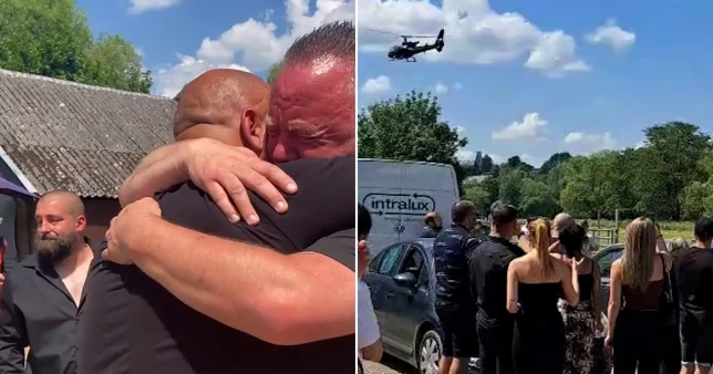 Vídeo homem engana a família simulando própria morte e chega ao velório de helicóptero