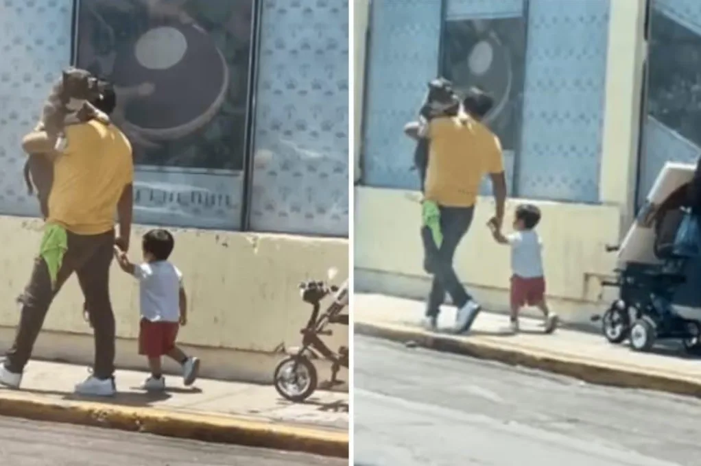 Homem carrega cachorro nas costas para evitar que ele caminhasse por chão quente