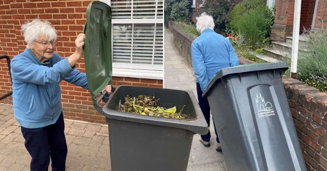Idosa de 94 anos leva lixeira por 3 km até depósito de lixo após esperar semanas por coleta