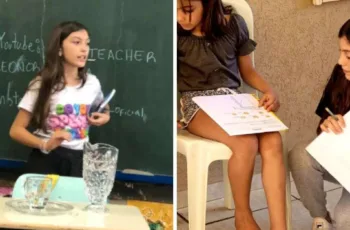 Brasileira de 11 anos dá aula de língua inglesa para crianças carentes